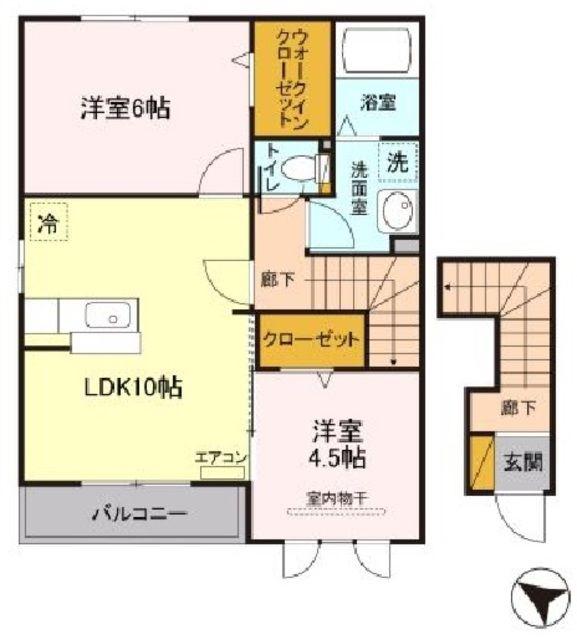 メゾン・フェリス(2LDK/2階)の間取り写真