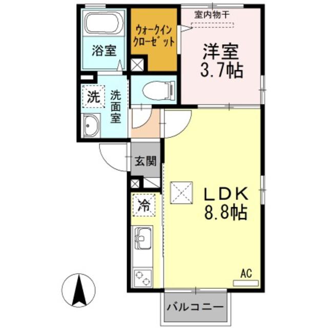 シャルマンライフ(1LDK/1階)の間取り写真