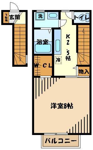 グリフィンドール(1K/2階)の間取り写真