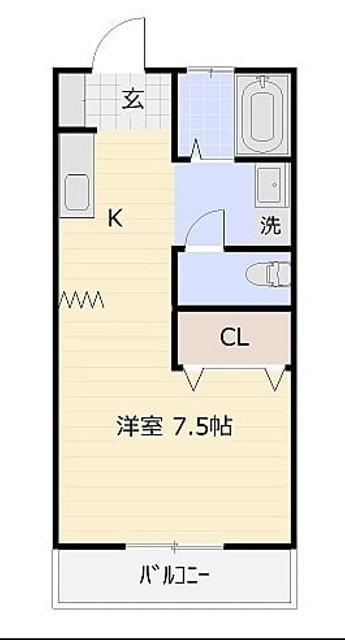 三幸ハイツ(1K/2階)の間取り写真