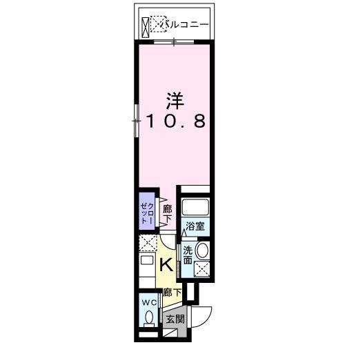 デスパシオ(1K/3階)の間取り写真