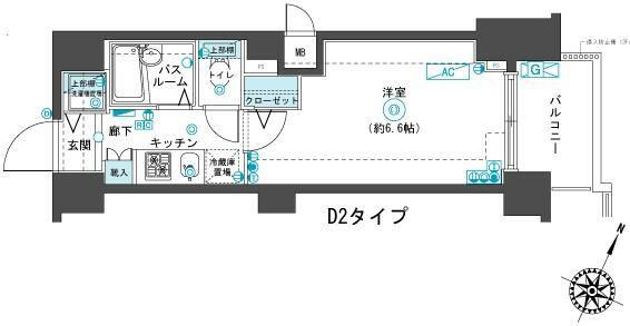 フェニックス渋谷本町(1K/4階)の間取り写真