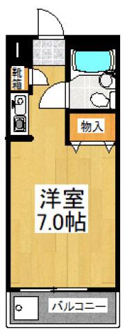 ロイヤルカイザー(ワンルーム/3階)の間取り写真