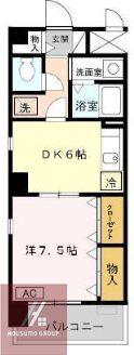 キリンコンプリート(1DK/6階)の間取り写真