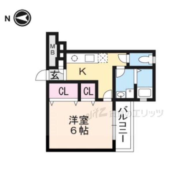 KTIレジデンス茨木(1K/3階)の間取り写真