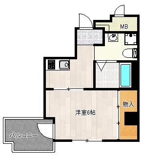 ルーエハイム千里丘(1K/4階)の間取り写真