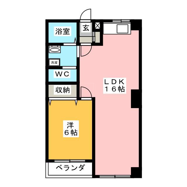 吉浜マンション(1LDK/3階)の間取り写真