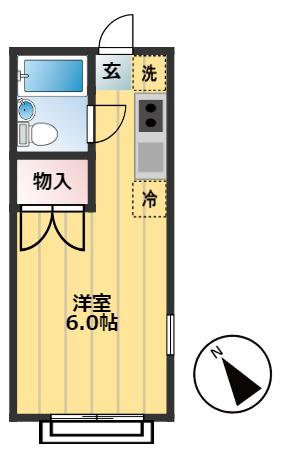 エステートピア タジマ(ワンルーム/2階)の間取り写真