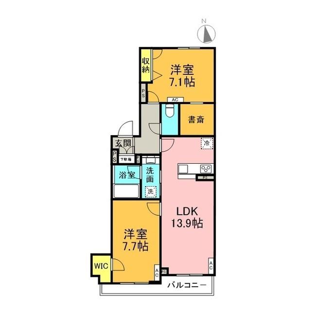 メゾンブラン(2LDK/2階)の間取り写真