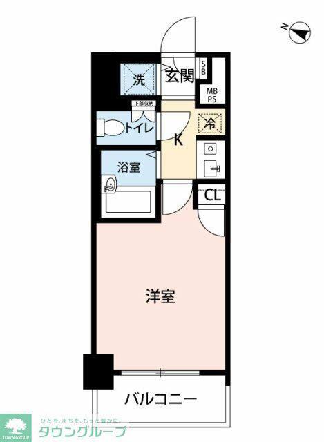 マイナビSTAYアクロス池尻大橋(1K/8階)の間取り写真