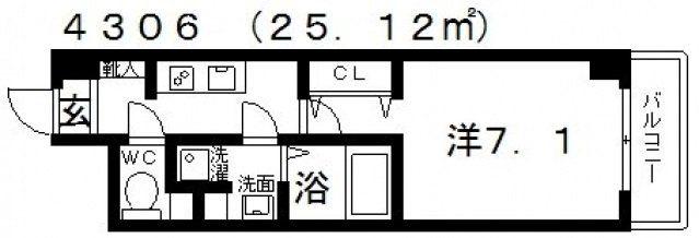 シェモア藤井寺駅前(1K/2階)の間取り写真