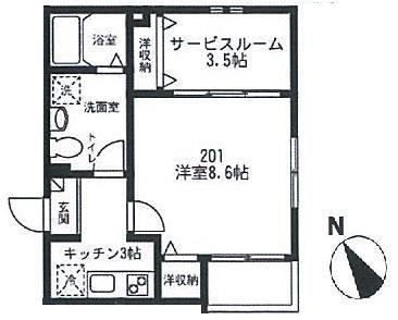 RESIDENZA AL PICCO レジデンツァアルピッコ(1SK/2階)の間取り写真