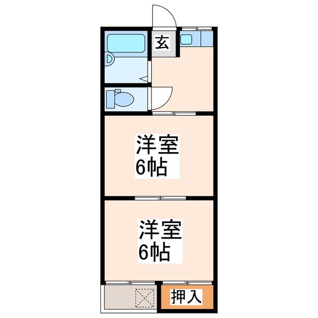 コーポチェリー松橋A・B(2K/2階)の間取り写真