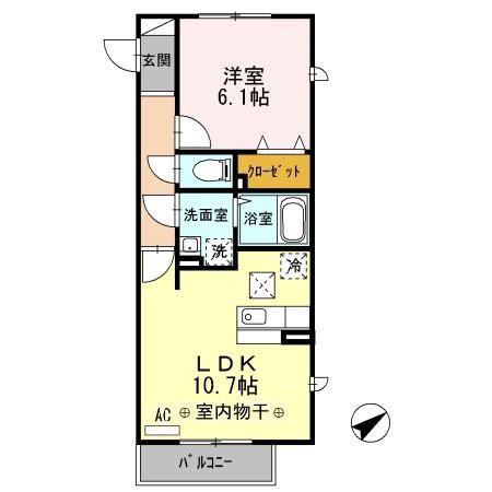 シュテルンビルト(1LDK/1階)の間取り写真