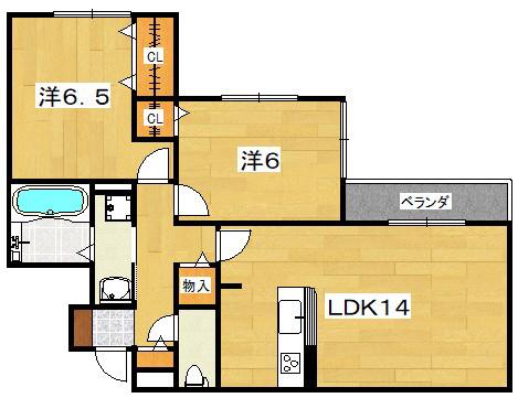 メゾンドポラリス(2LDK/2階)の間取り写真