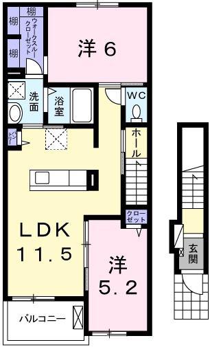 ル.レスト(2LDK/2階)の間取り写真