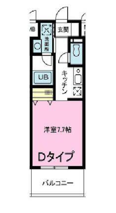 アミティ本川越(1K/7階)の間取り写真