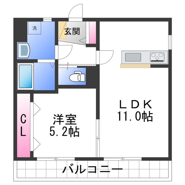 MAISON DE SOLEIL(1LDK/1階)の間取り写真