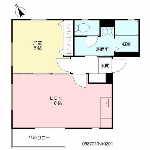 ソレールメゾン南福岡A(1LDK/2階)の間取り写真