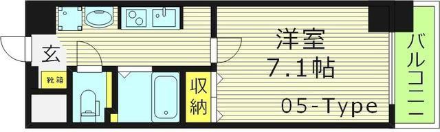 アップルガーデンコート城東(1K/9階)の間取り写真