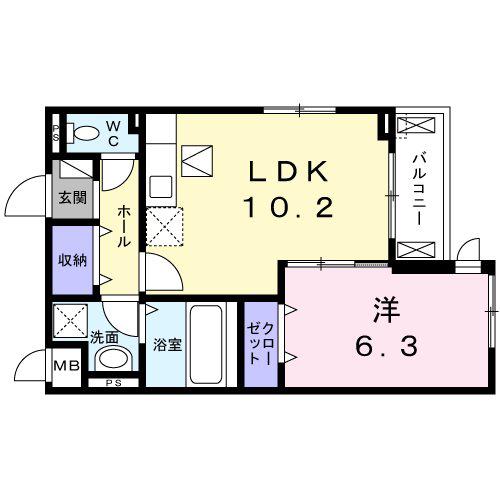 ECO GLANZ(1LDK/1階)の間取り写真