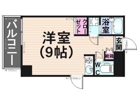 ココ大橋(ワンルーム/3階)の間取り写真