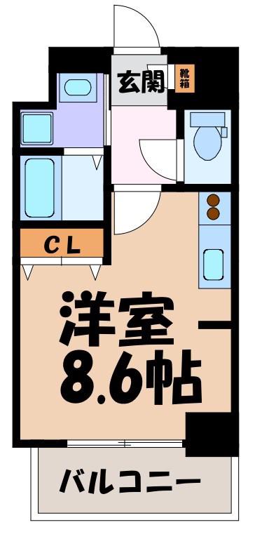 パルティール金山(ワンルーム/8階)の間取り写真
