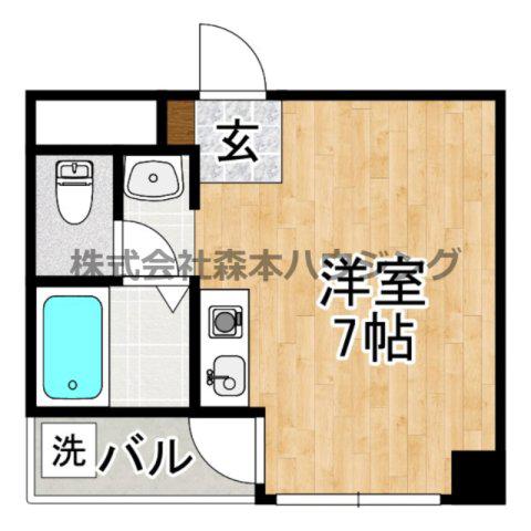 忍ヶ丘マンション(ワンルーム/2階)の間取り写真