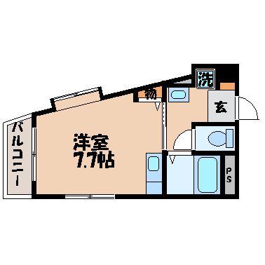 SEVENBILL(ワンルーム/3階)の間取り写真