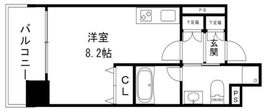 KDXレジデンス本町橋(ワンルーム/6階)の間取り写真