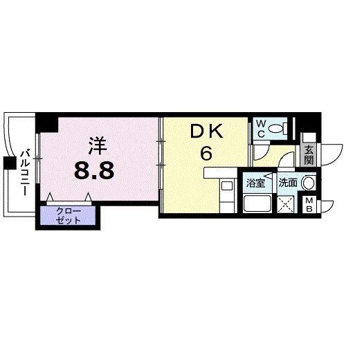 CASAFELICIA(1DK/5階)の間取り写真