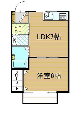 ヴィラージュ飯田N(1LDK/1階)の間取り写真