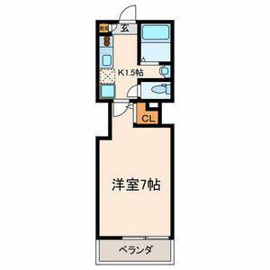 シティ・ソレイユ曙町(1K/1階)の間取り写真
