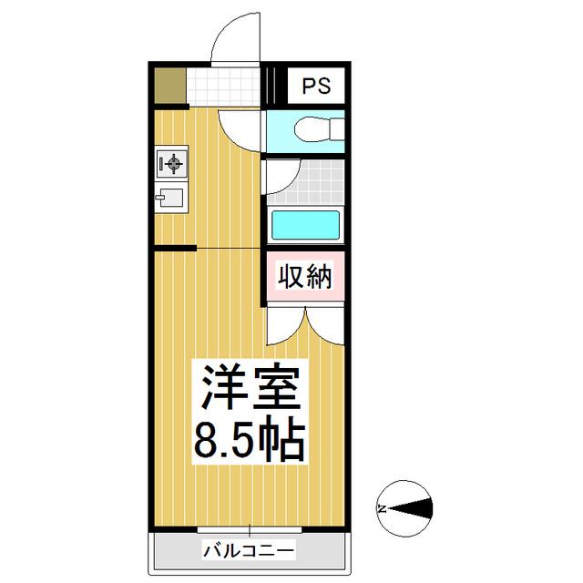 セルレーヴ(1K/1階)の間取り写真