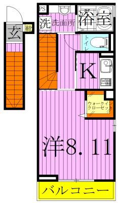 東武伊勢崎線 梅島駅 徒歩4分 2階建 築10年(1K/2階)の間取り写真