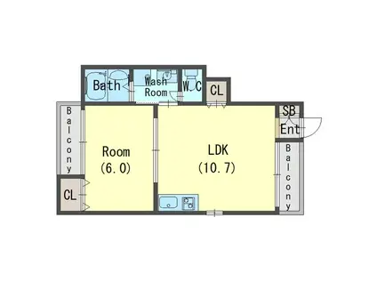 ティーアンドケイ(1LDK/1階)の間取り写真