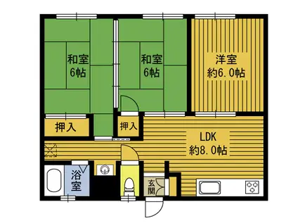 佐藤ビル(3DK/2階)の間取り写真