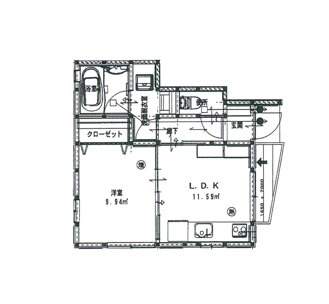 CASA FELICE I(1DK/2階)の間取り写真