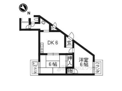 グランドール浅原(2DK/2階)の間取り写真