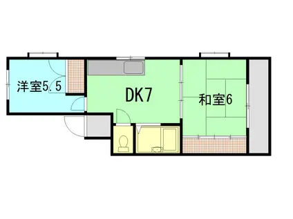 ルイモンドN(2DK/3階)の間取り写真