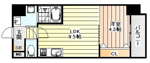 F-OOHARA(1LDK/6階)の間取り写真