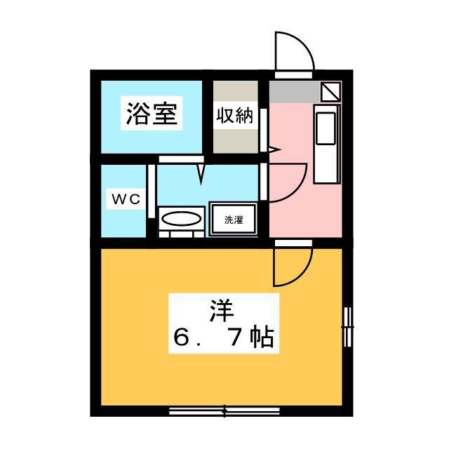 リリックコートひまわり(1K/2階)の間取り写真