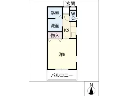 ハイツ山本(1K/1階)の間取り写真