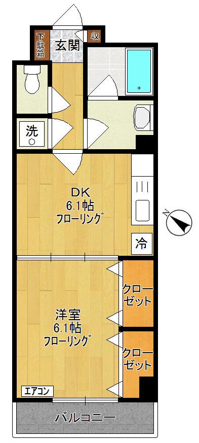 DINTORNO - ディントルノ -(1DK/3階)の間取り写真
