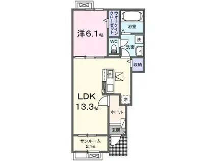 シルキーハイツVII(1LDK/1階)の間取り写真