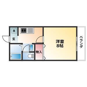 サン・FRIENDS木曽II(1K/2階)の間取り写真