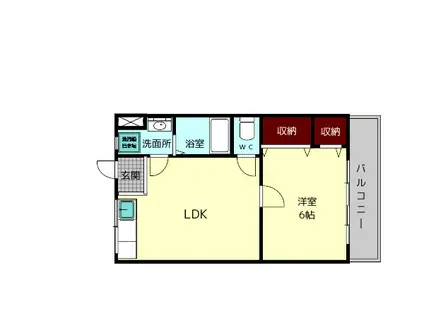 マンション ヒライ(1LDK/3階)の間取り写真