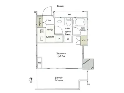 THE YOKOHAMA FRONT TOWER(1K/25階)の間取り写真