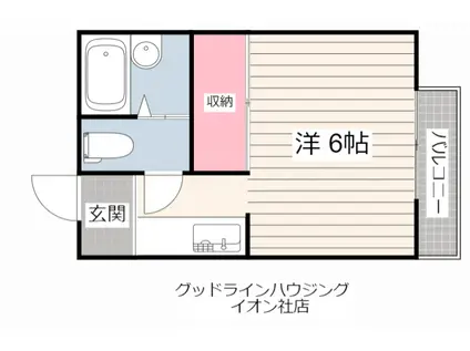 ヒューマンハイツI(1K/2階)の間取り写真