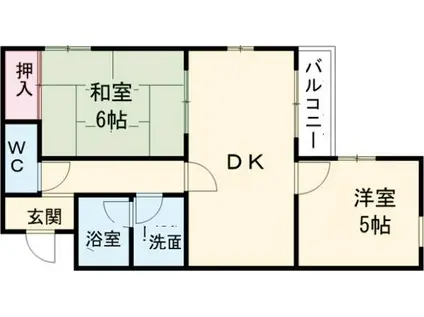 アッシュコート明石(2DK/2階)の間取り写真